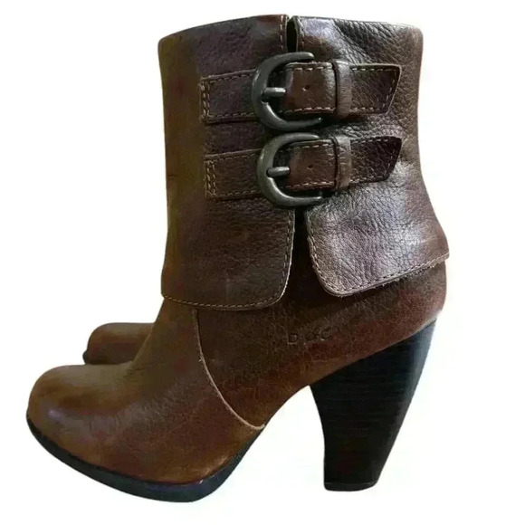 BOC Born Concepts Traipse Brown Leather Boots, Size 6.5 M - Cuff Buckle SHOE - Picture 6 of 10